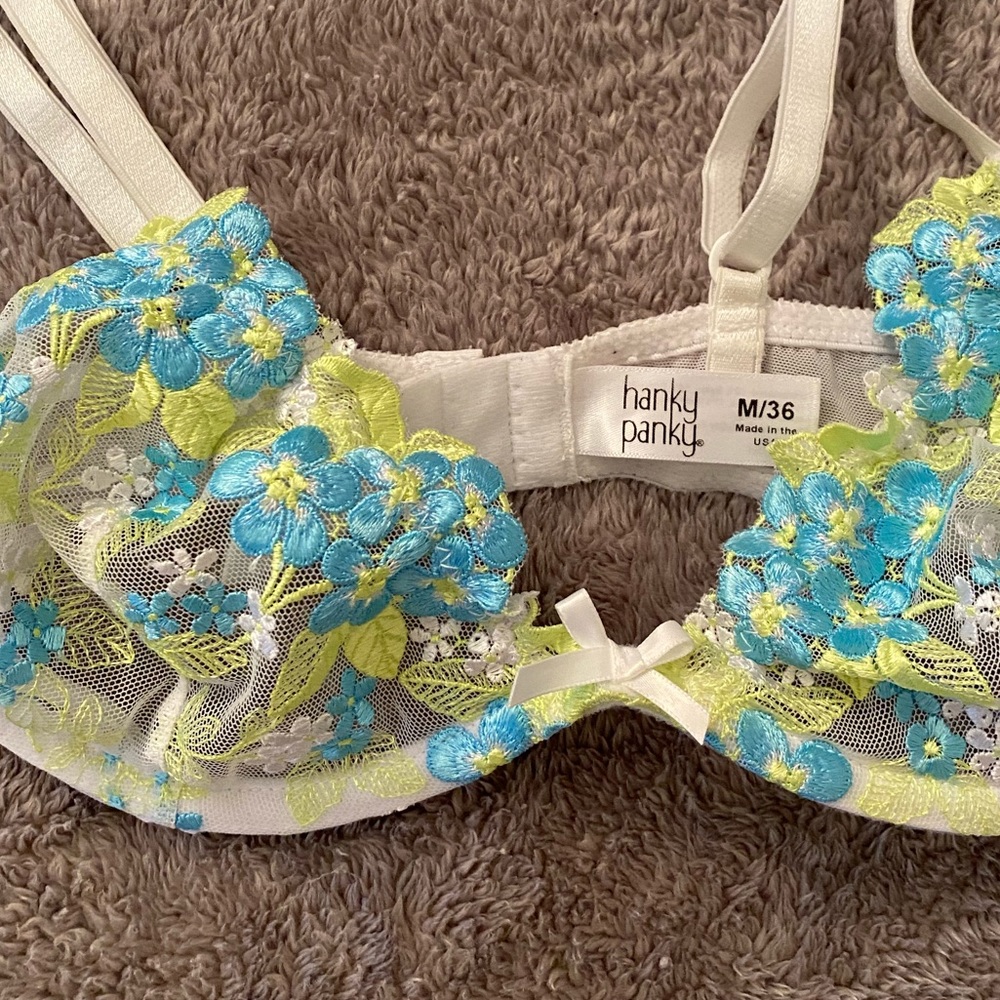 Hanky Panky Embroidered Lace Underwire Bralette - Picture 3 of 4